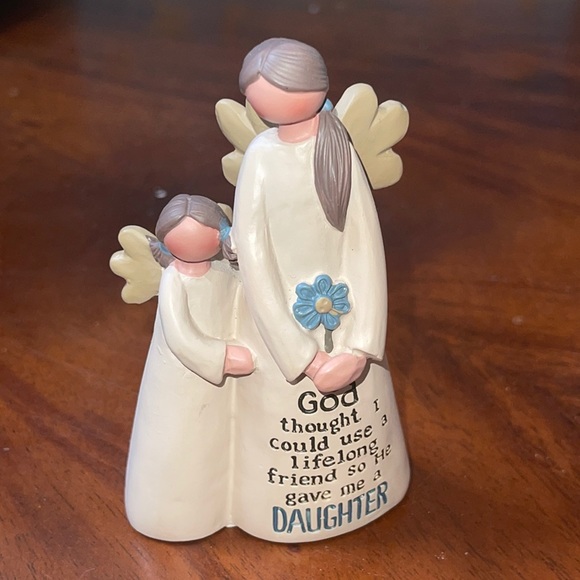 Blossom Bucket mom & daughter angels decor - Picture 1 of 4